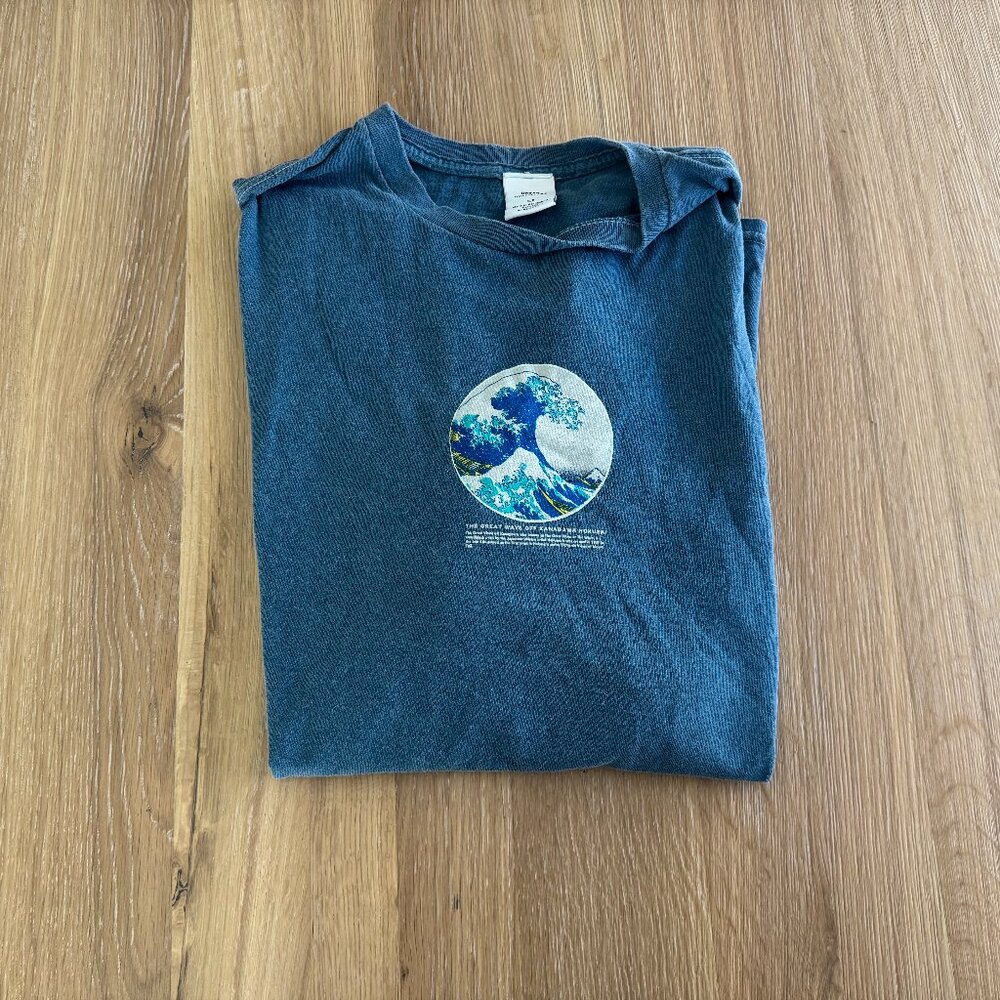 UO Blue Hokusai Poster T-Shirt